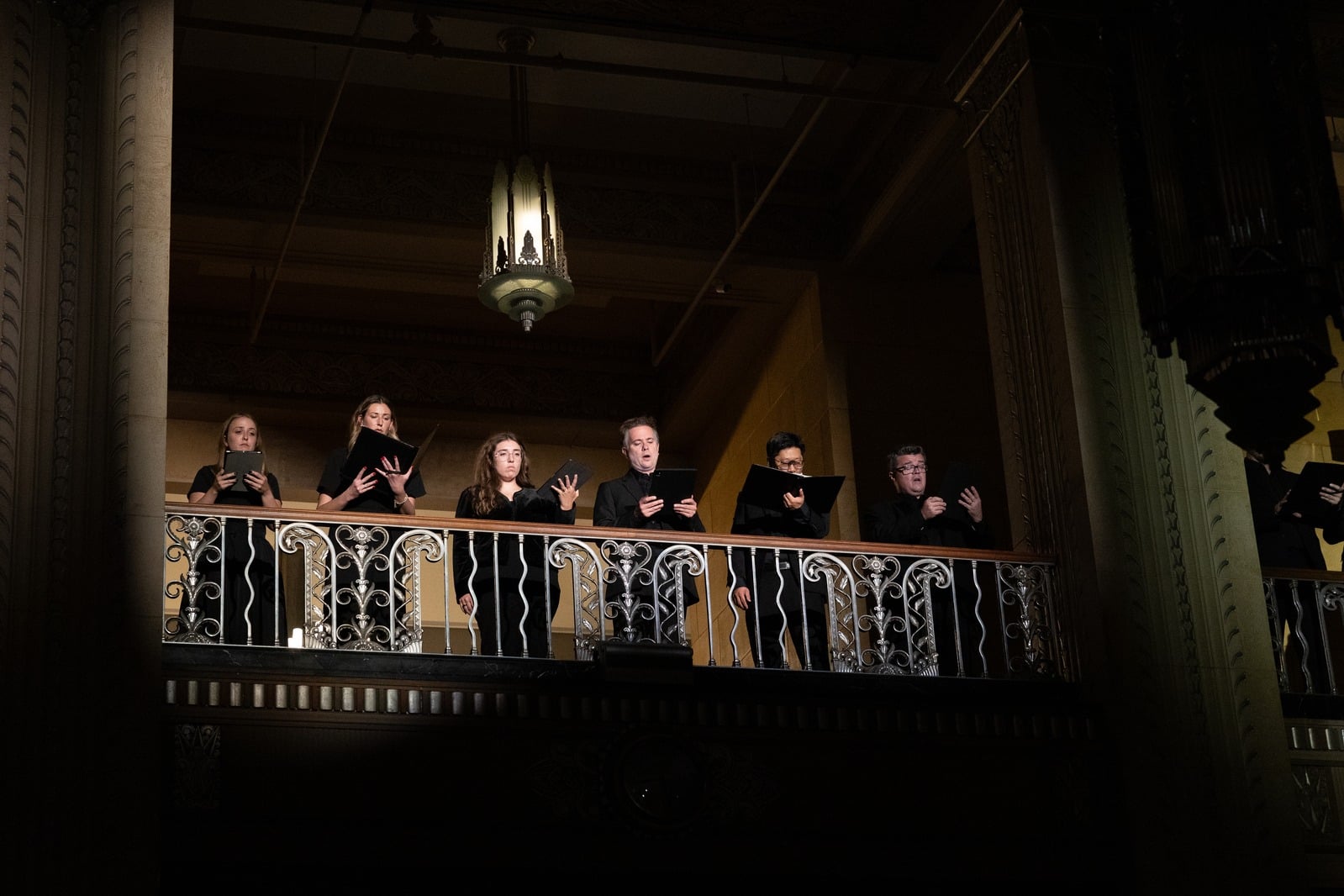 Re:Sound Ensembles on stage in cool blue-white light