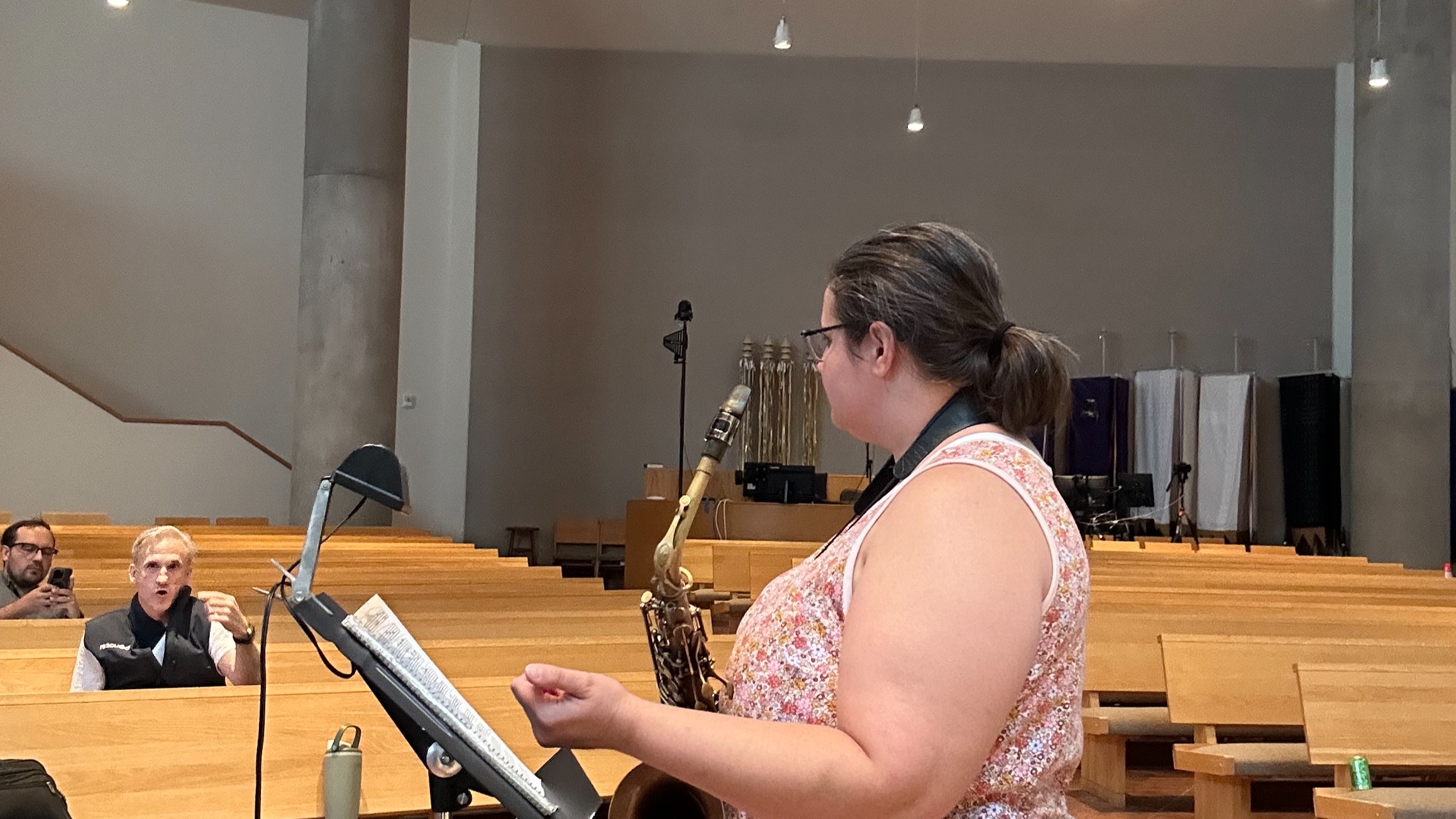 Rehearsal with saxophonist